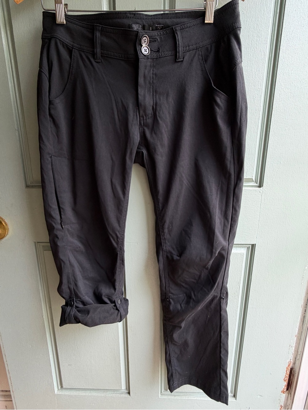 prAna Original Halle Pants Black Size 8 Short Stretch Zion Low Rise Hiking